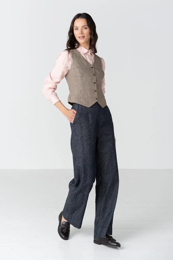 Jane – Fitted Linen V-Neck Vest sold by Son de Flor product image thumbnail 2