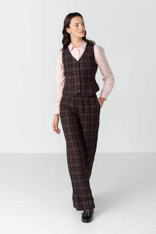 Edith – Straight Leg Linen Maxi Trousers made by Son de Flor
