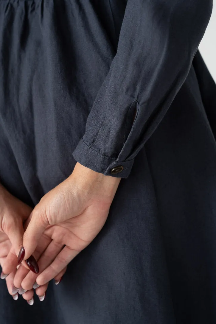 Enola – Tailored Linen Midi Dress with Notch Collar sold by Son de Flor product image thumbnail 3