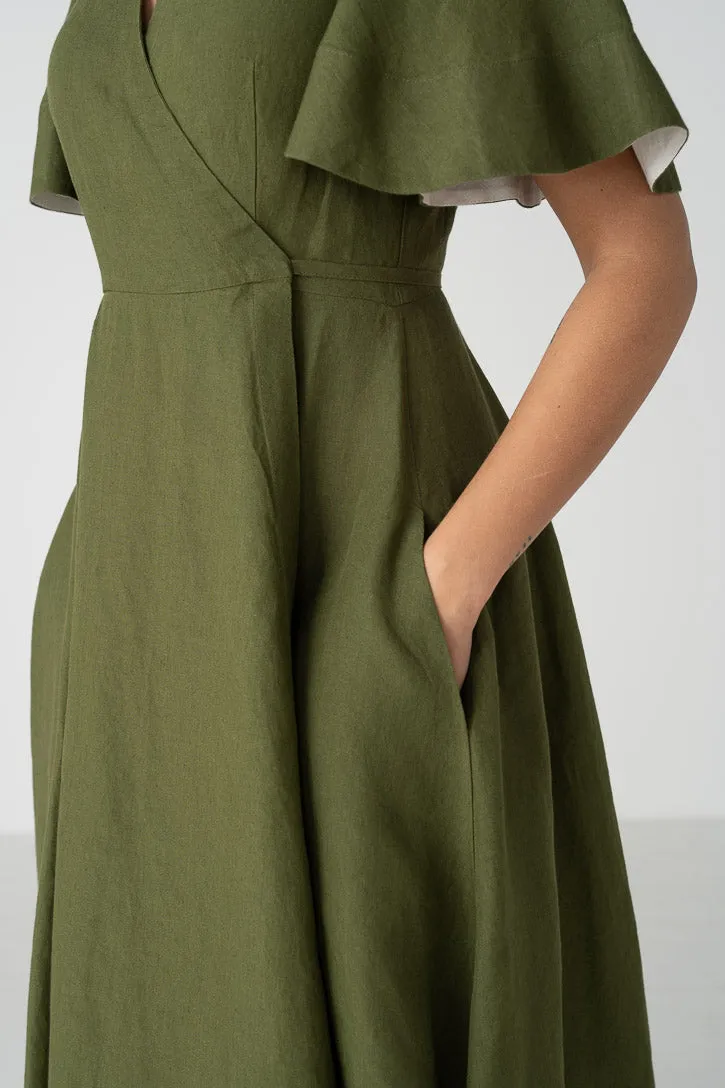 Wrap – Linen Dress with Butterfly Sleeves sold by Son de Flor product image thumbnail 3