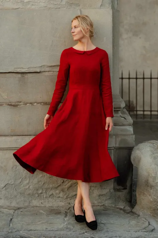 Margot – Open Back Neckline Linen Dress made by Son de Flor
