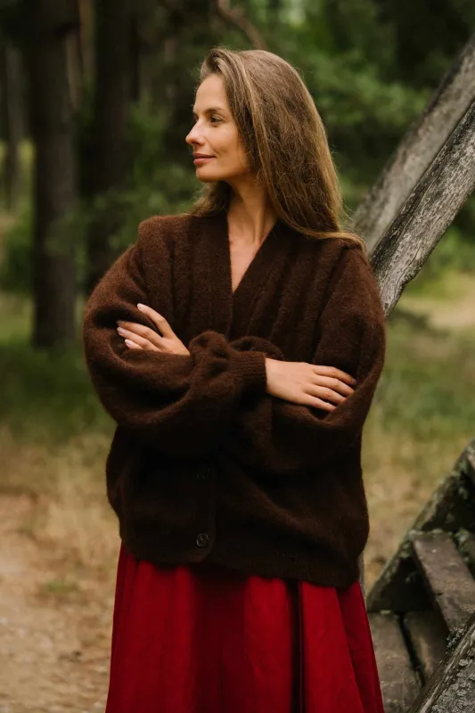 Nida – Oversized Alpaca Wool Blend Cardigan made by Son de Flor