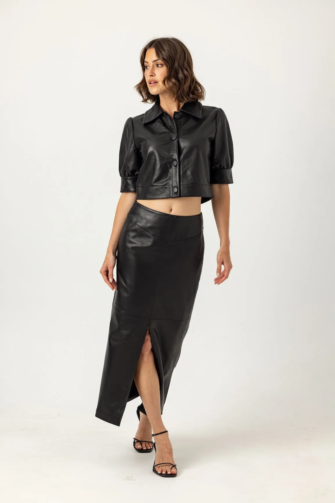 LEATHER BEAKER SKIRT sold by We Are Sundays product image thumbnail 3