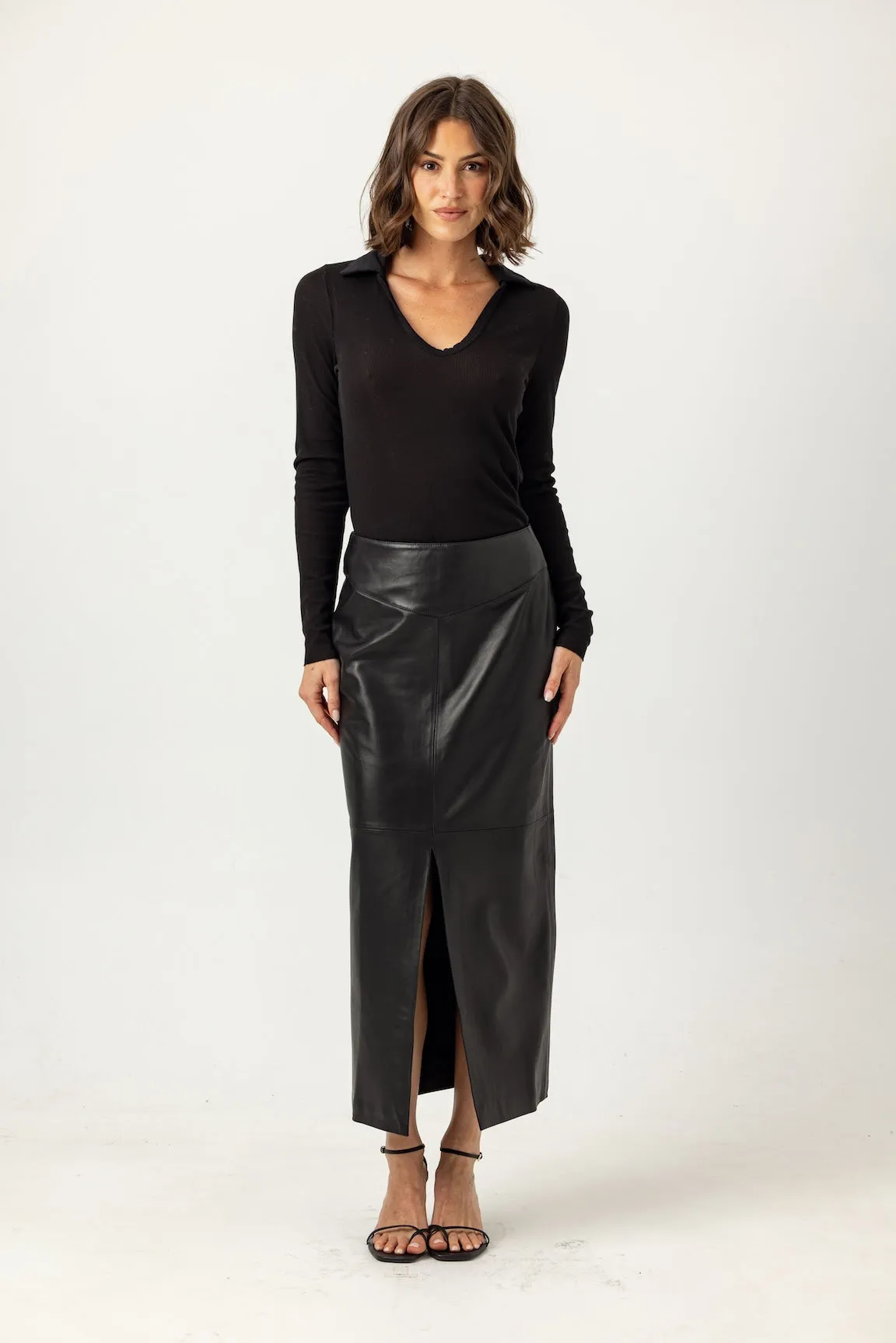 LEATHER BEAKER SKIRT sold by We Are Sundays product image thumbnail 4