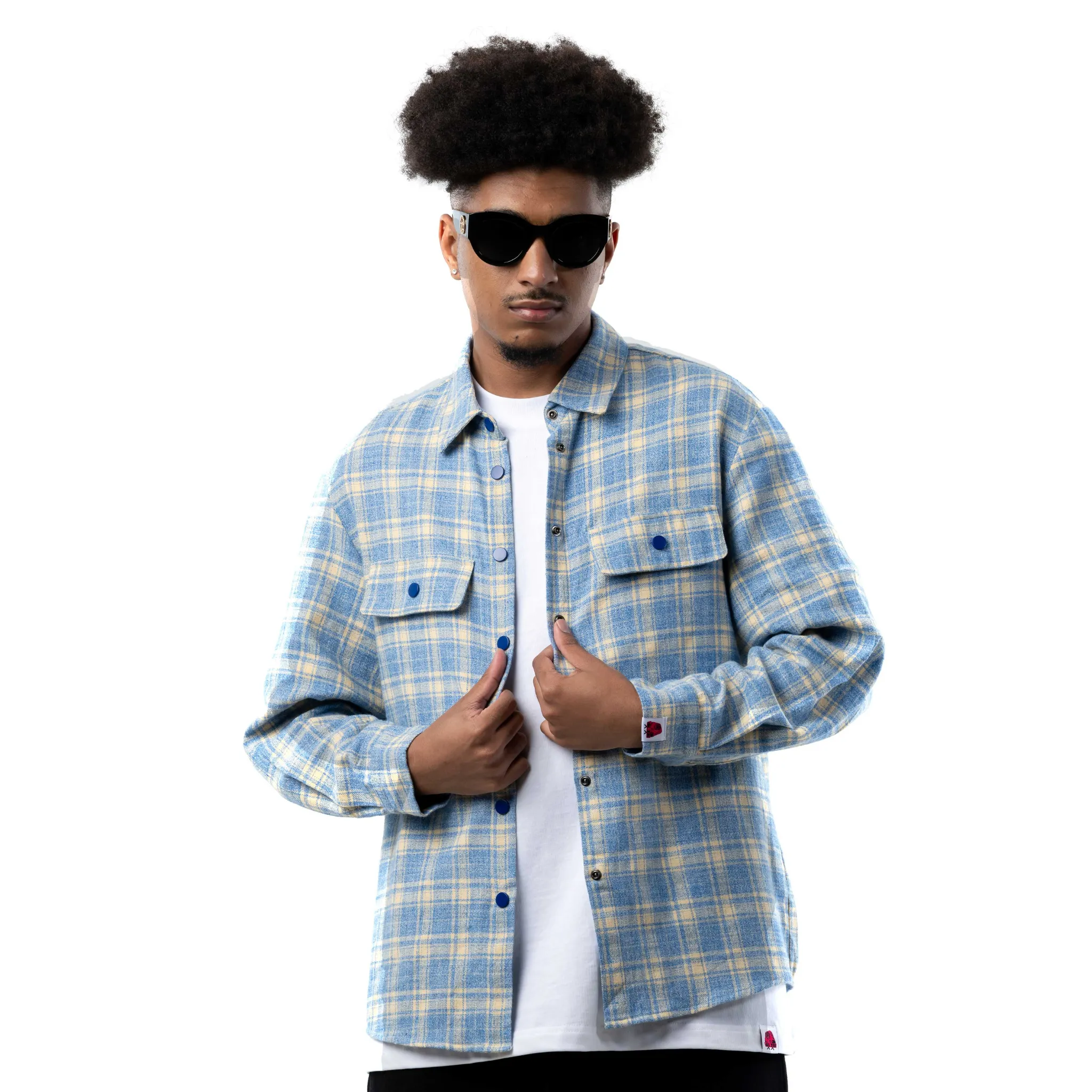 COASTAL BLUE FLANNEL SHIRT sold by Galxboy product image thumbnail 3
