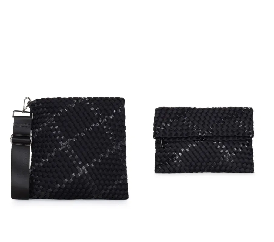 Val Noir Convertible Woven Crossbody sold by HAUTE SHORE