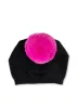 SPECIAL - Brooklyn Beanie Black/Hot Pink Faux Fur Pom - FINAL SALE sold by HAUTE SHORE