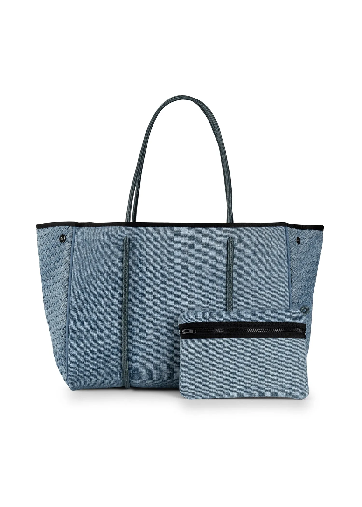 Greyson Montreal Denim Tote with Monogram sold by HAUTE SHORE