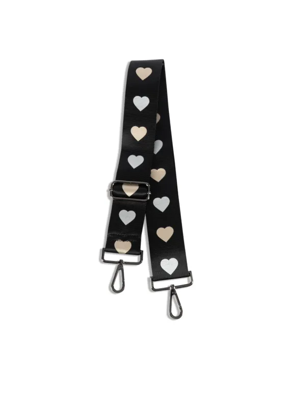 Black/Rose Gold/Silver Heart Handbag Strap- FINAL SALE sold by HAUTE SHORE