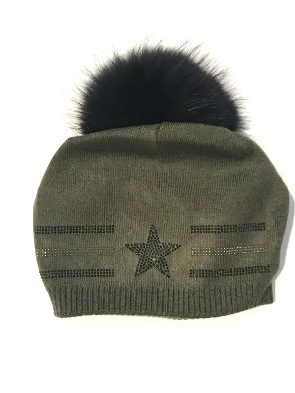 WAREHOUSE SALE - Etoile Beanie  Army - FINAL SALE sold by HAUTE SHORE