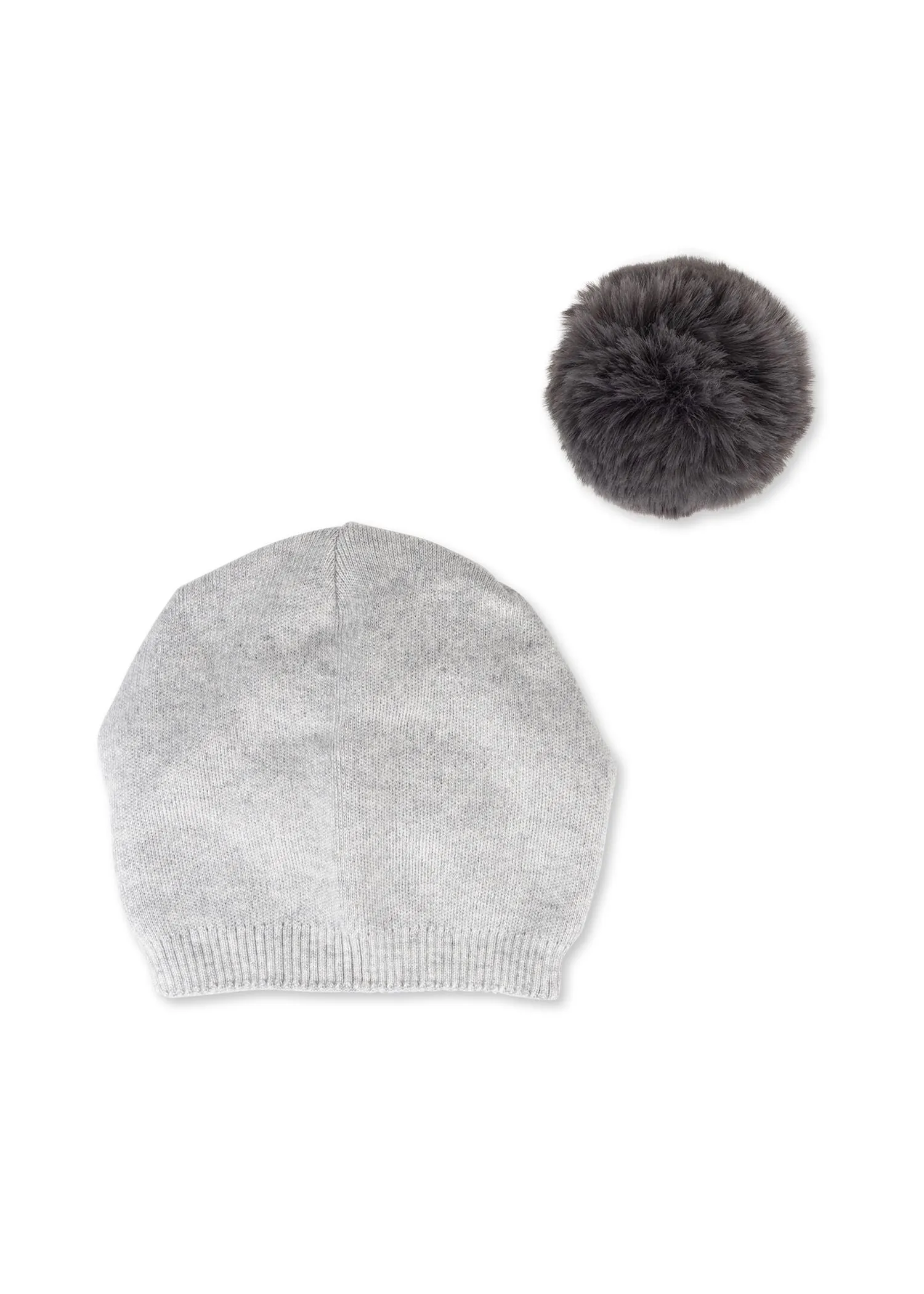 Brooklyn Beanie Heather/Charcoal Faux Fur Pom sold by HAUTE SHORE product image thumbnail 3