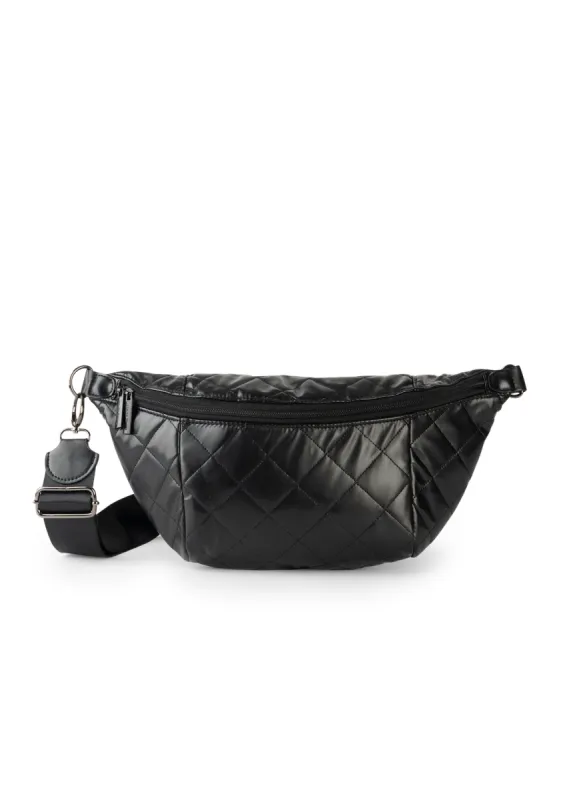 The Emily Noir Puffer Sling Bag sold by HAUTE SHORE
