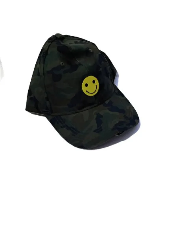 Green Camo/Smiley Boardwalk Baseball Cap - FINAL SALE sold by HAUTE SHORE