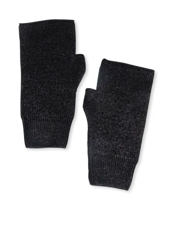 Lurex Twinkle Fingerless Glove Black - FINAL SALE sold by HAUTE SHORE