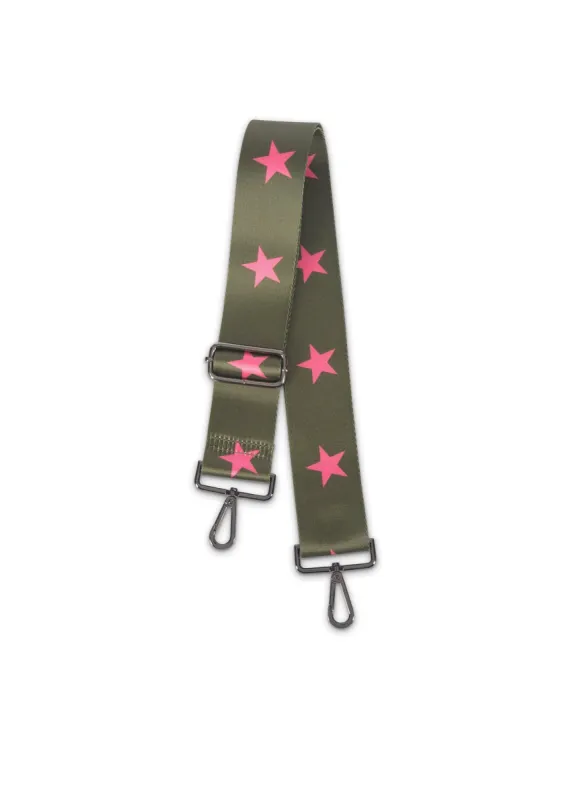 Olive/Pink Star Handbag Strap - FINAL SALE sold by HAUTE SHORE