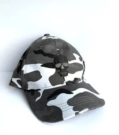 Gray Camo/Black Skull Boardwalk Baseball Cap - FINAL SALE sold by HAUTE SHORE