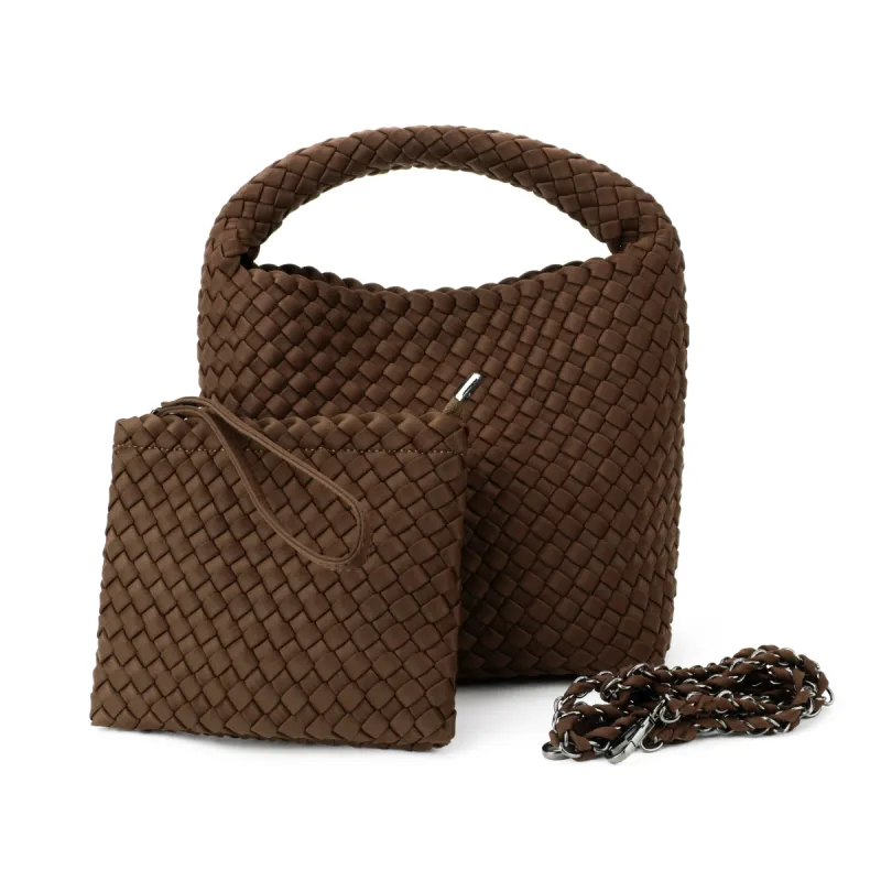 Shelly Woven Bucket Bag sold by HAUTE SHORE