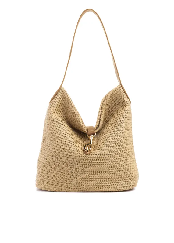 Sandy Toast Raffia Shoulder Bag sold by HAUTE SHORE
