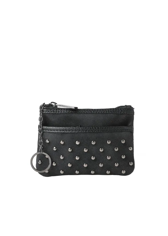 Max Black Studded Suede Card Case sold by HAUTE SHORE