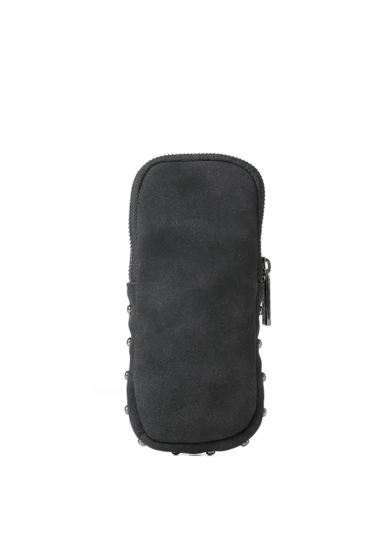 Ev Black Studded Suede Glasses Case made by HAUTE SHORE