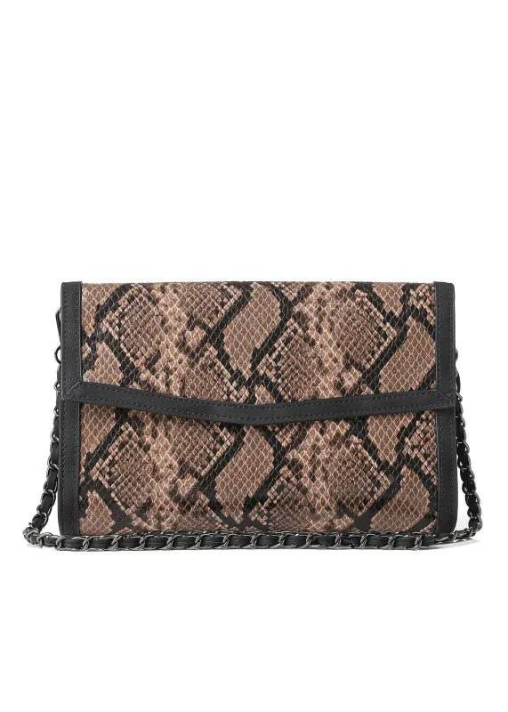 Beth Coffee Snake Clutch - FINAL SALE sold by HAUTE SHORE