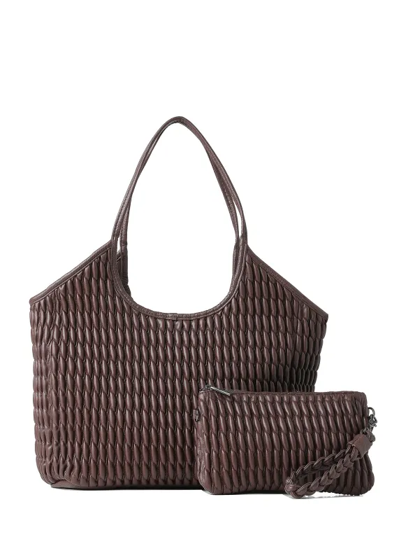 Isla Chocolate Tote sold by HAUTE SHORE