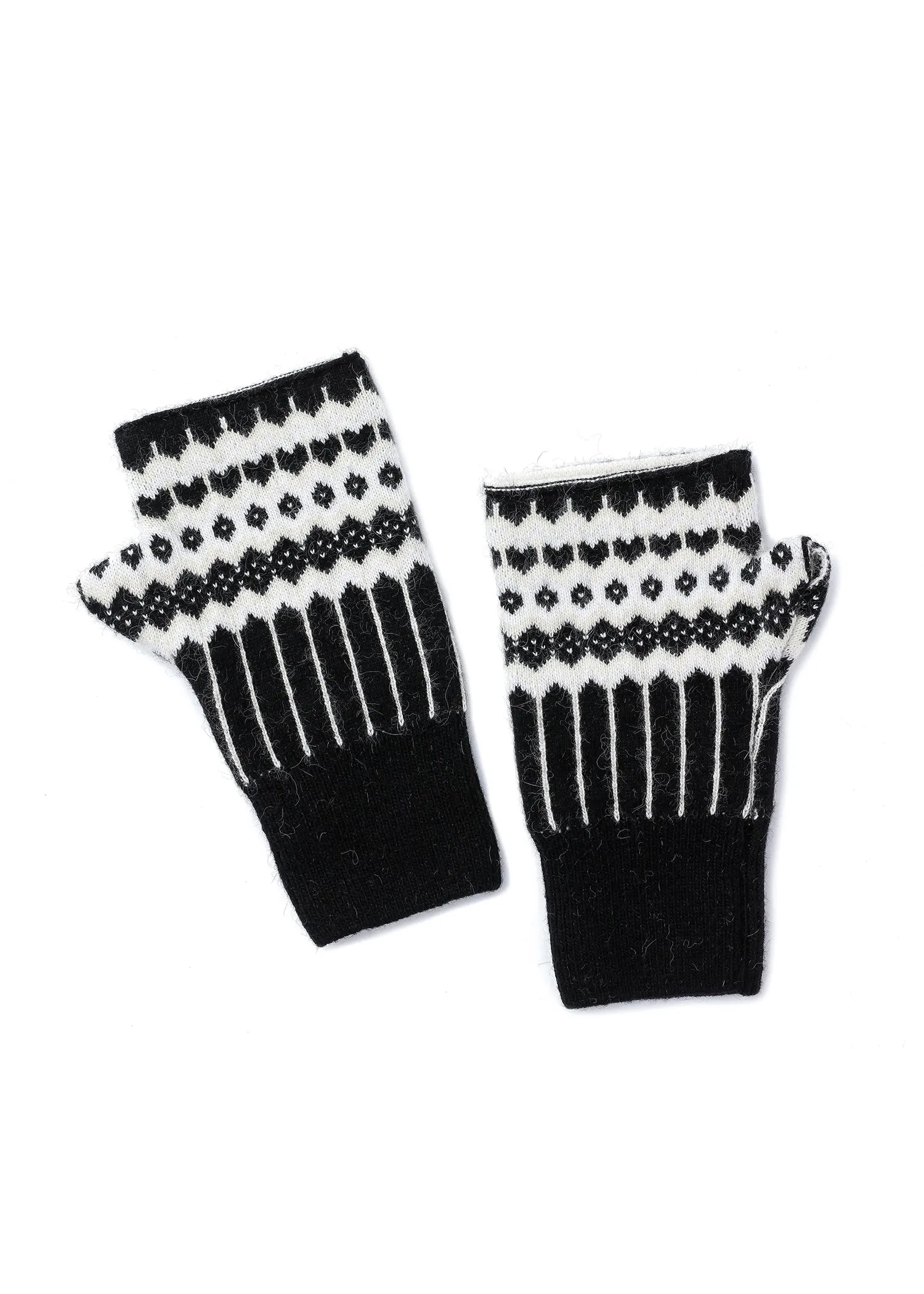 Fair Isle Fingerless Glove Black sold by HAUTE SHORE product image thumbnail 2
