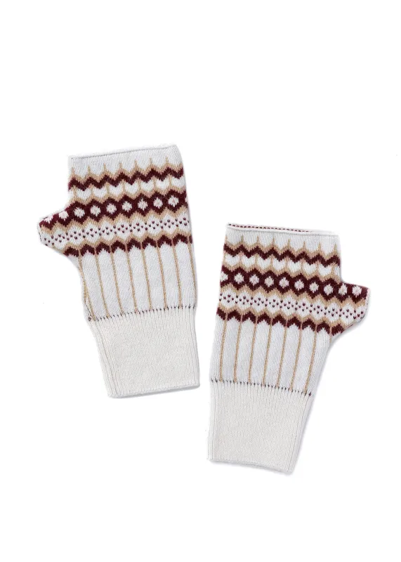 Fair Isle Fingerless Glove Cream sold by HAUTE SHORE