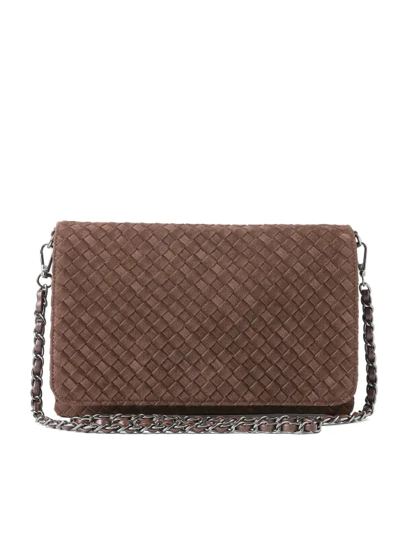 Lexi Woven Chocolate Crossbody sold by HAUTE SHORE