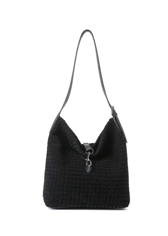 Sandy Woven Black Shoulder Bag sold by HAUTE SHORE