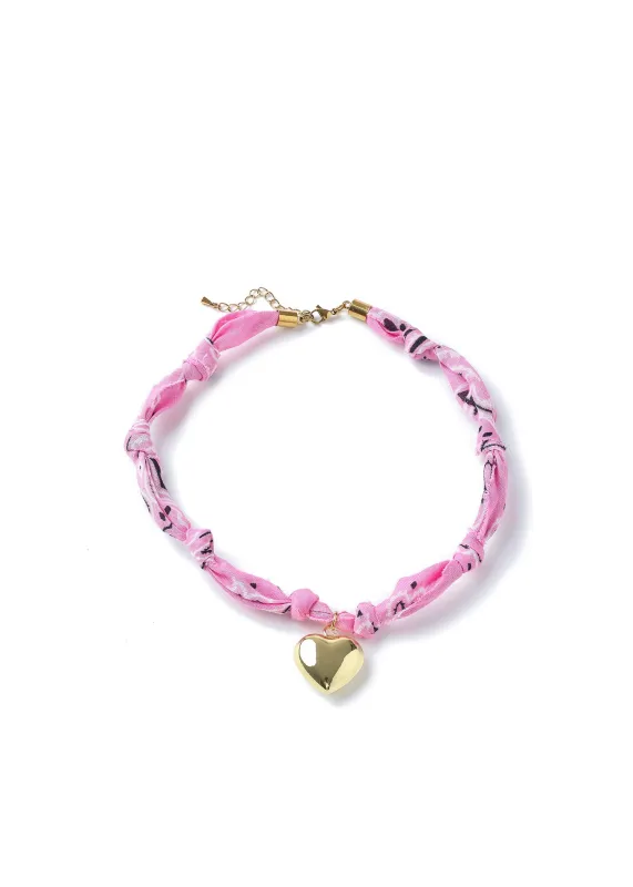 Hayley Heart Necklace Pink sold by HAUTE SHORE