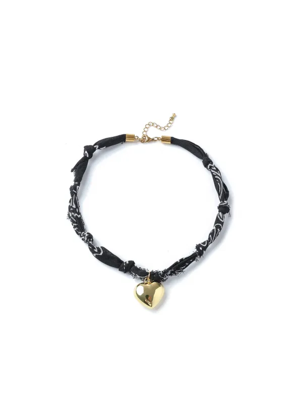 Hayley Heart Necklace Black sold by HAUTE SHORE