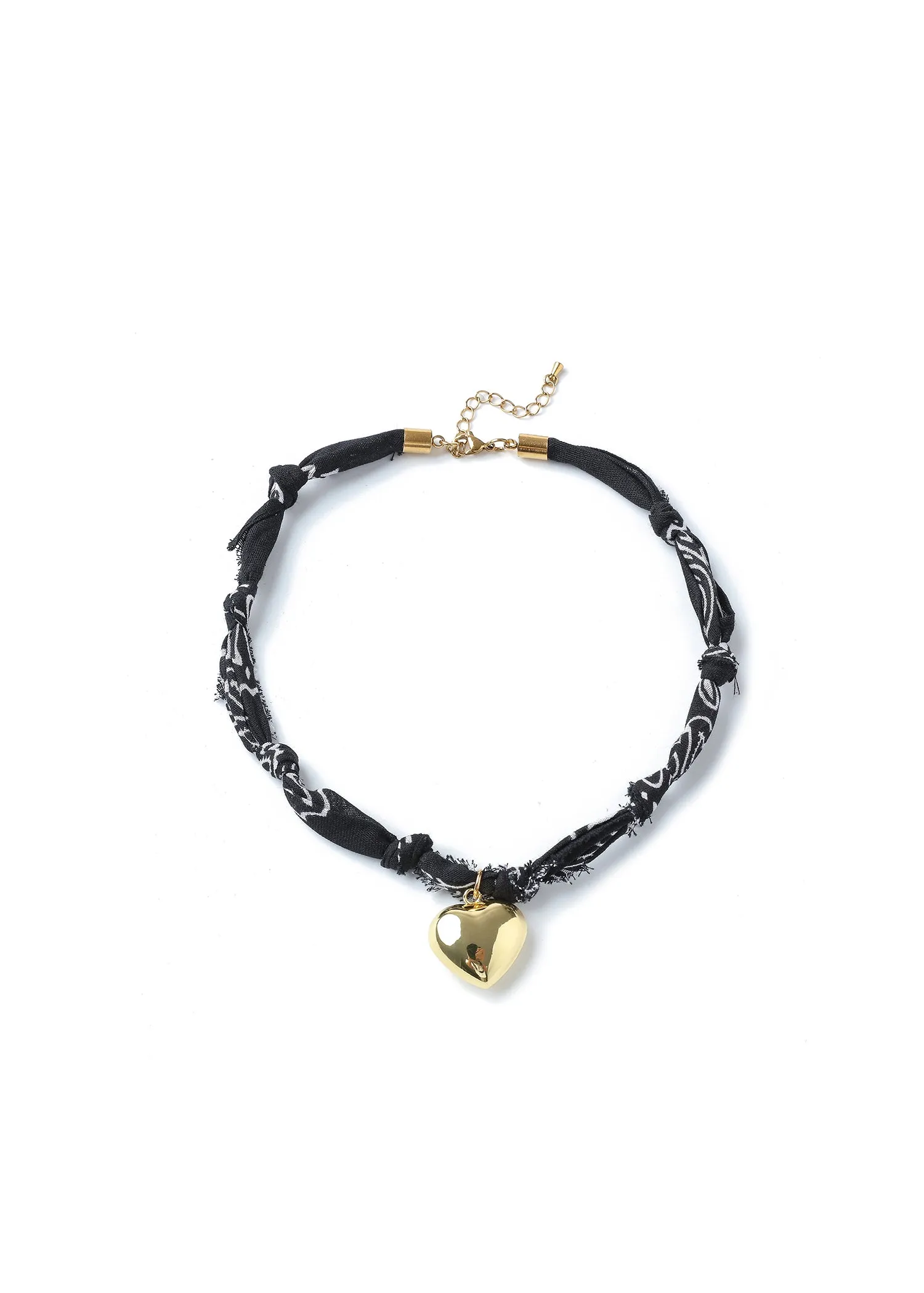 Hayley Heart Necklace Black sold by HAUTE SHORE