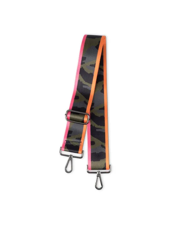 Green Camo/Pink Orange Stripes Handbag Strap - FINAL SALE sold by HAUTE SHORE