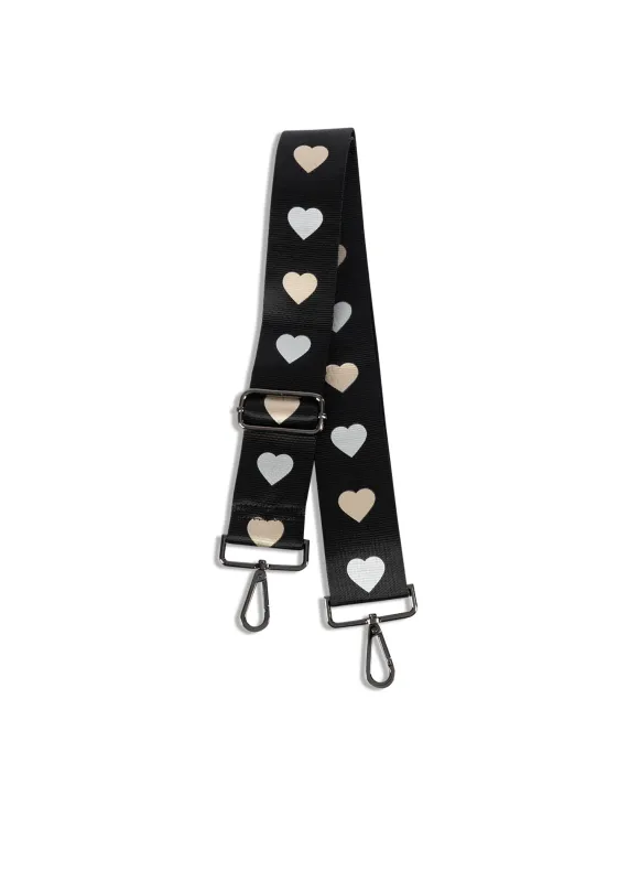 Black/Rose Gold/Silver Heart Handbag Strap - FINAL SALE sold by HAUTE SHORE