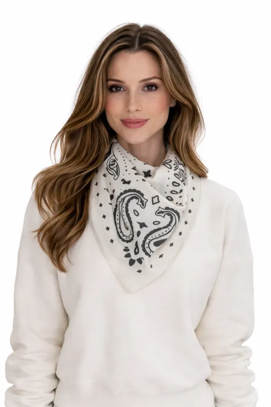 Bandana Scarf White PRE-ORDER SHIPS 3/15 sold by HAUTE SHORE