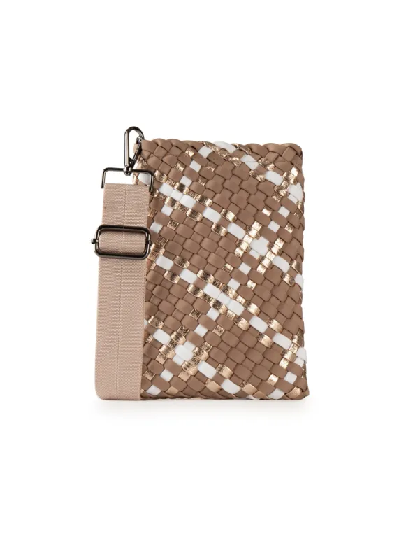 SPECIAL - Shay Latte Woven Phone Bag - FINAL SALE sold by HAUTE SHORE