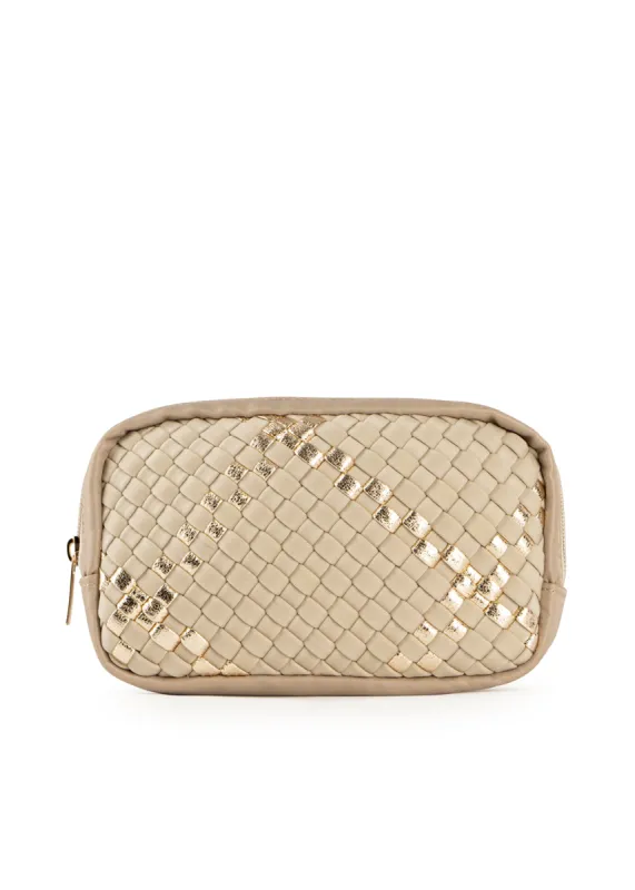 Ally Buff Woven Cosmetic Case - FINAL SALE sold by HAUTE SHORE