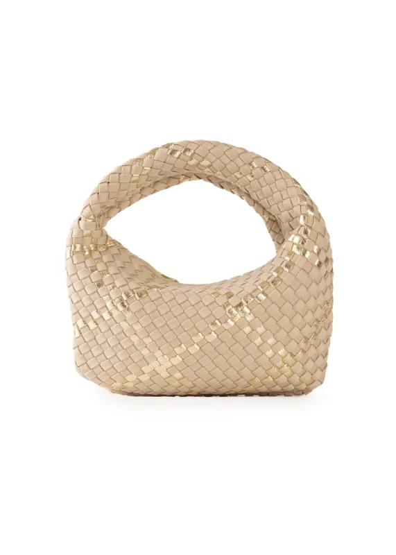 Carrie Buff Mini Woven Hobo - FINAL SALE sold by HAUTE SHORE
