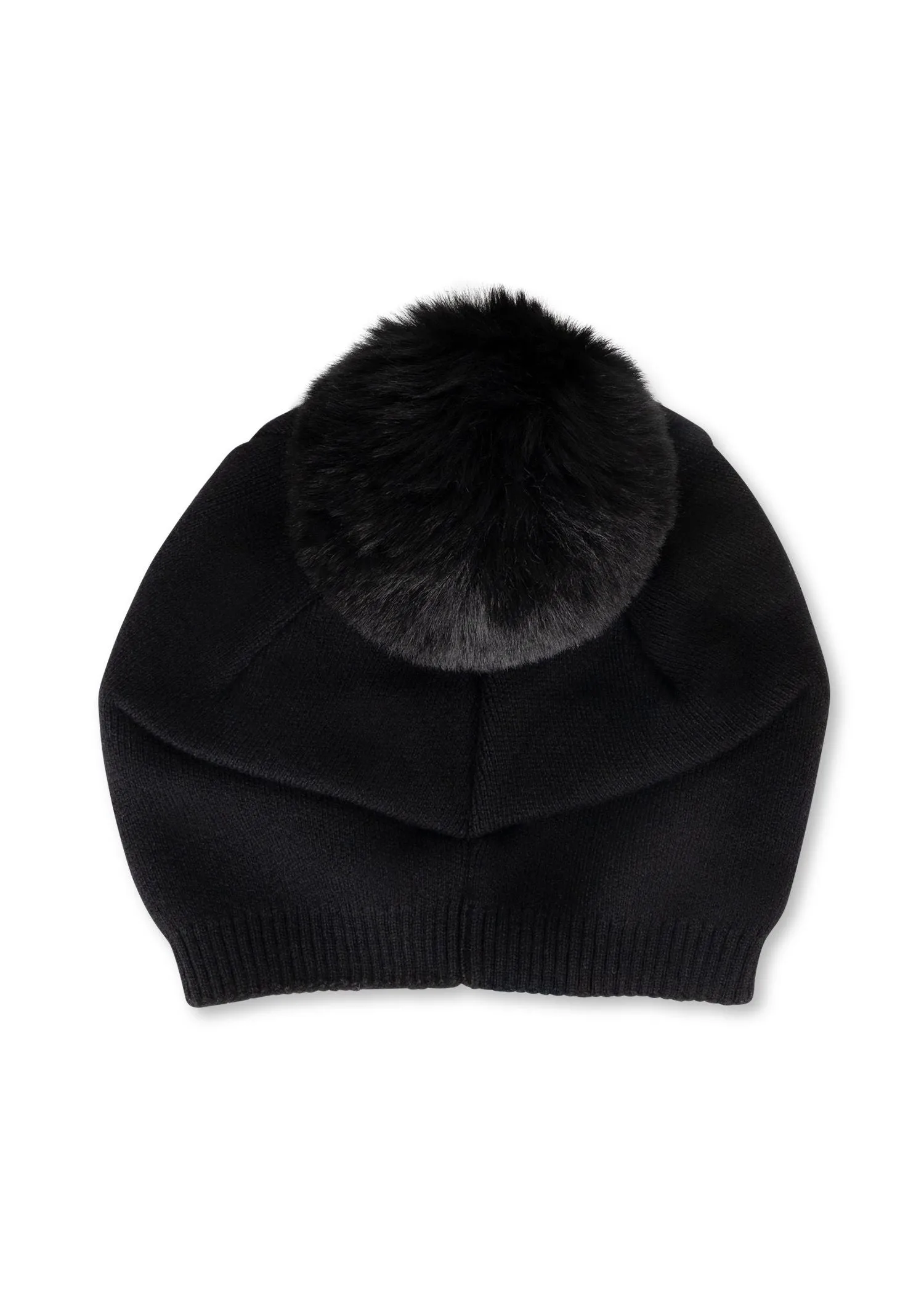 Brooklyn Beanie Black/Black Faux Fur Pom sold by HAUTE SHORE product image thumbnail 2
