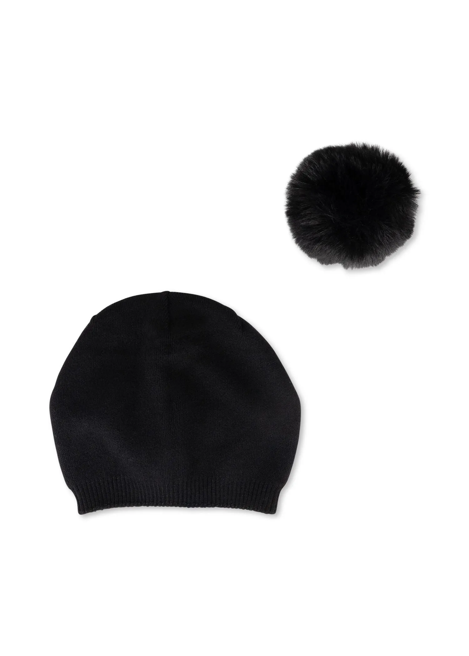 Brooklyn Beanie Black/Black Faux Fur Pom sold by HAUTE SHORE product image thumbnail 4