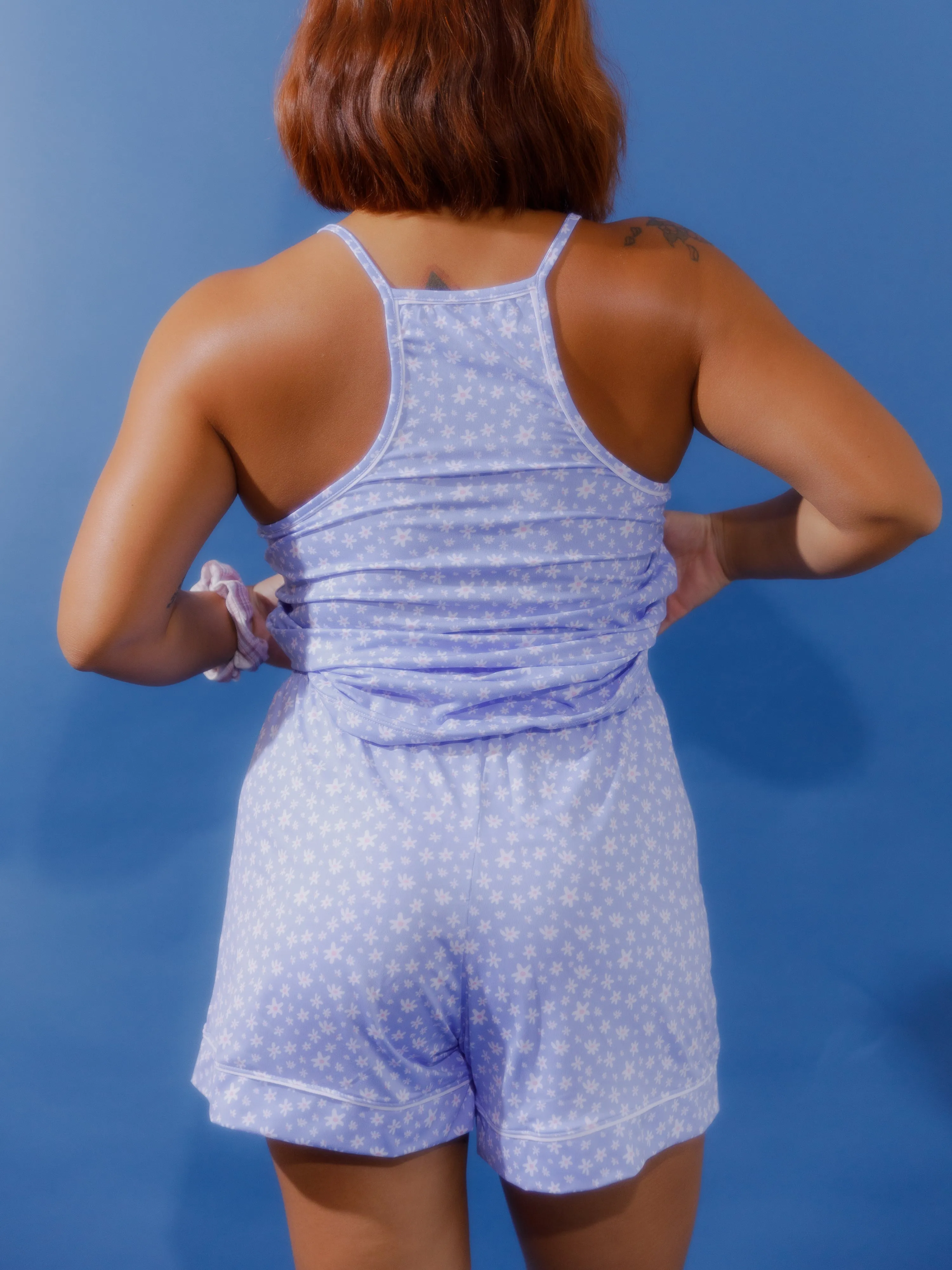 Cozy Soft Pajama Shorts in Daisy sold by Kitty & Vibe product image thumbnail 3