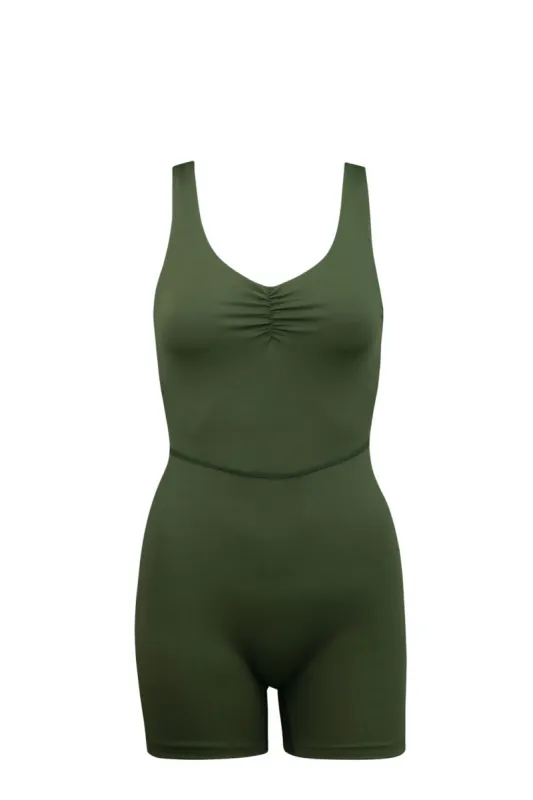 Playsuit in Olive sold by Kitty & Vibe