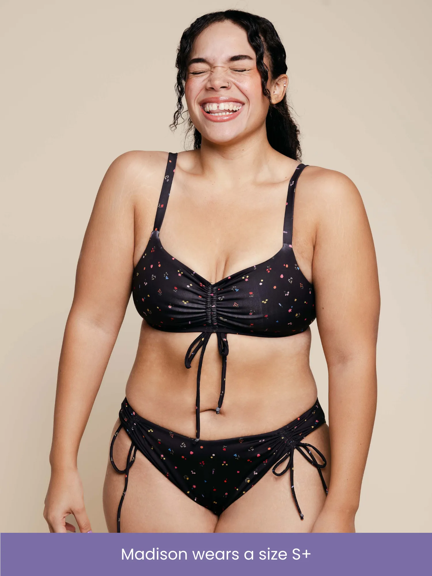 Ruched Tie Top in Matilda sold by Kitty & Vibe product image thumbnail 3