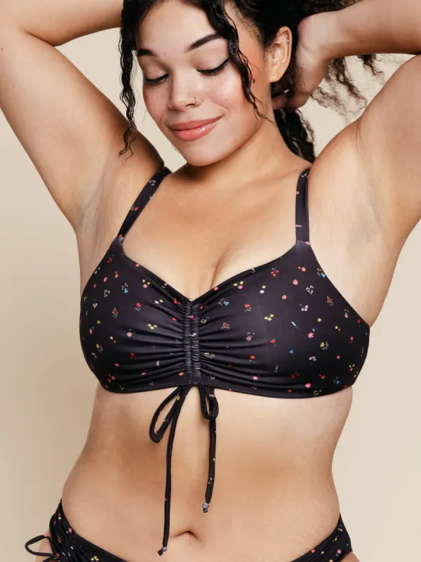 Ruched Tie Top in Matilda sold by Kitty & Vibe