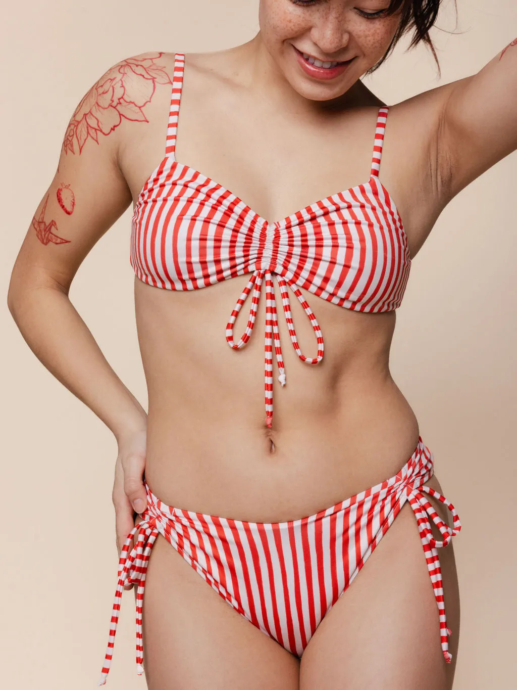 Ruched Tie Bottoms in Lucia sold by Kitty & Vibe product image thumbnail 2