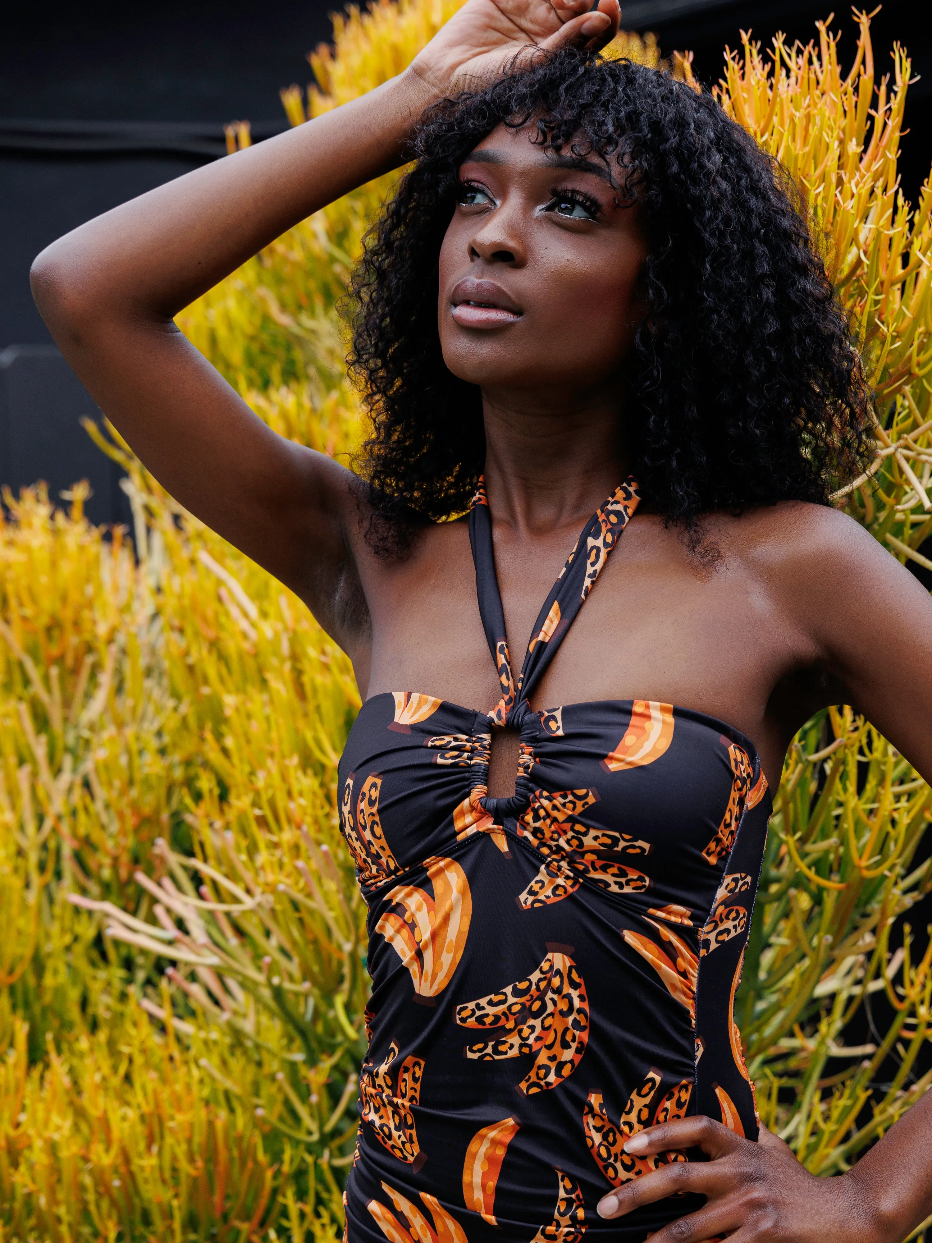 Strapless Halter One Piece in Nana sold by Kitty & Vibe