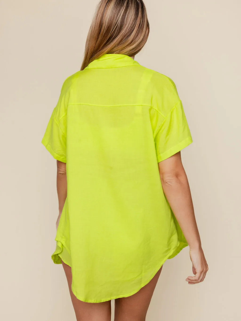 Linen Blend Cover Up Shirt in Zuma sold by Kitty & Vibe product image thumbnail 3