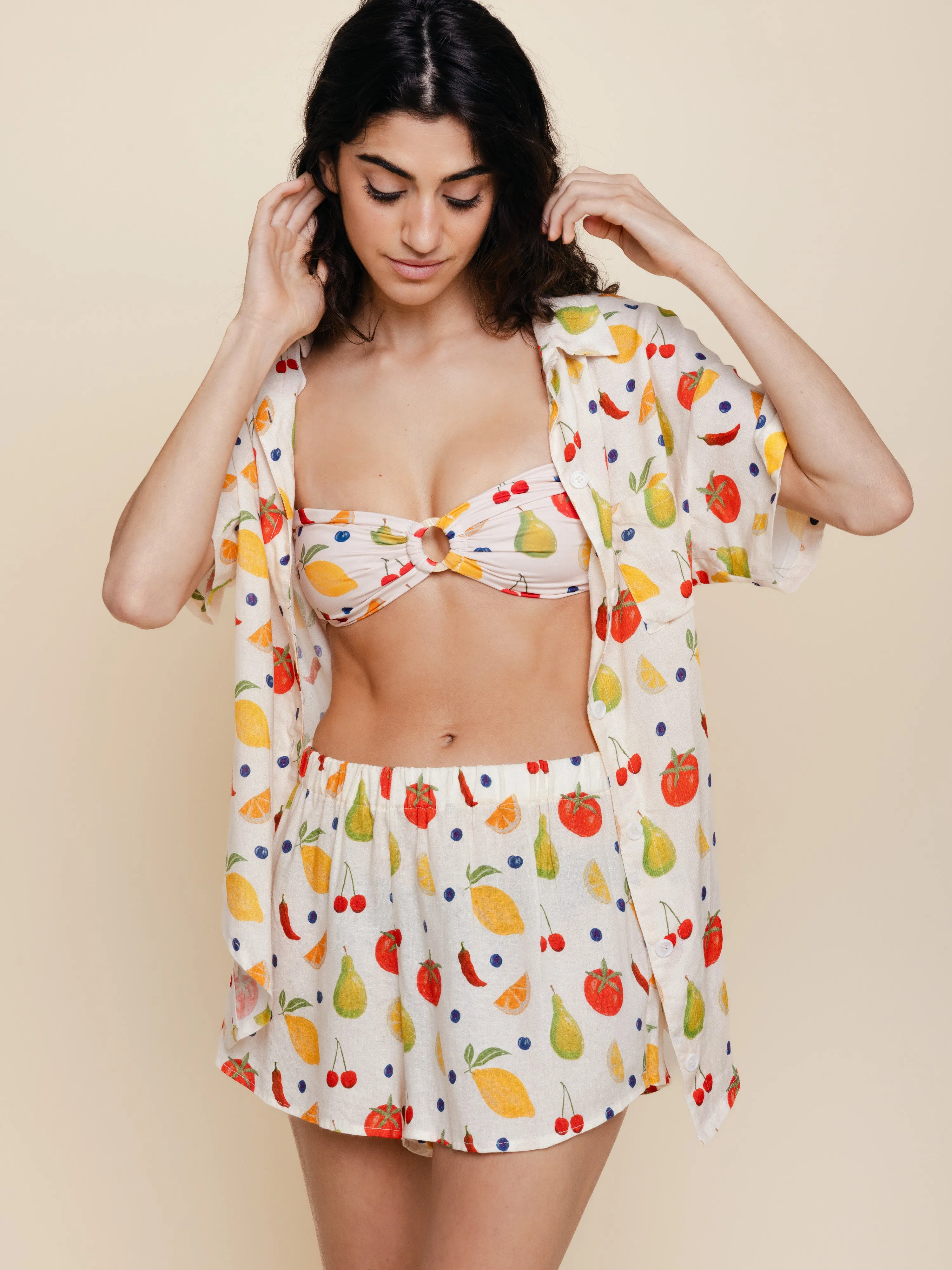 Linen Blend Cover Up Shirt in Paloma sold by Kitty & Vibe product image thumbnail 3
