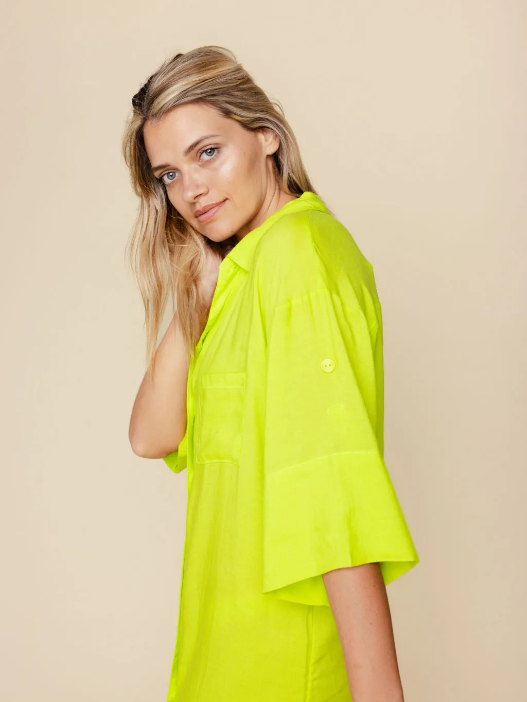 Linen Blend Cover Up Dress in Zuma sold by Kitty & Vibe product image thumbnail 3